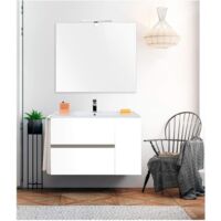 Mobile bagno GEA con lavabo, specchio e portasciugamani 100CM Bianco