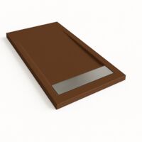 Piatto doccia Bidai con bordo colore Marrone cioccolato RAL 8017 80x110cm griglia Acciaio inox