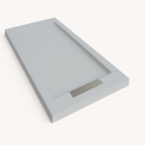 Duschwanne Steen mit Rahmen Farbe Lichtgrau RAL 7035 70x90cm Abdeckung Edelstahl (1/5)