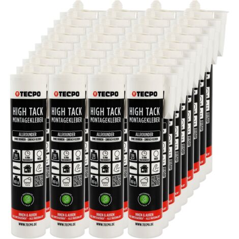 TECPO High Tack Montagekleber, 36x 455g zum Kleben, Dichten und Montieren Baukleber für Innen-und Außenbereich MS-Polymer Baukleber mit starker Anfangshaftung für Bauteile Kleben statt Bohren (1/3)