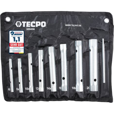 TECPO Rohr Steckschlüssel Satz Rohrschlüssel Set Werkzeug Schlüssel, 6x7-20x22 mm, 8-tlg