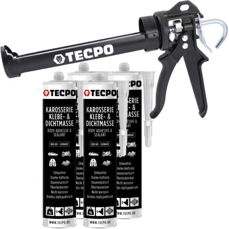 TECPO Karosseriekleber 4x370g Karosserie Kleber und Dichtmasse Klebstoff Dichtmittel silikonfrei dauerelastisch überlackierbar + Profi Kartuschenpresse (1/5)