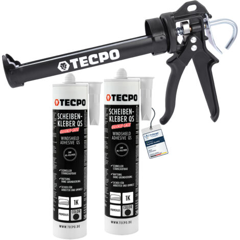 TECPO MS-Polymer Scheibenkleber 2x 290ml mit Zweihand Kartuschen Fettpresse mit Gewinde und Panzerschlauch Ausführung Kartuschenpresse Fettpresse (1/5)