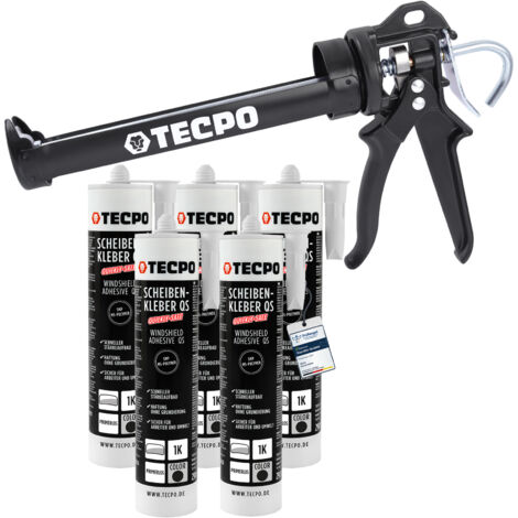 TECPO MS-Polymer Scheibenkleber 5x 290ml mit Zweihand Kartuschen Fettpresse mit Gewinde und Panzerschlauch Ausführung Kartuschenpresse Fettpresse (1/5)