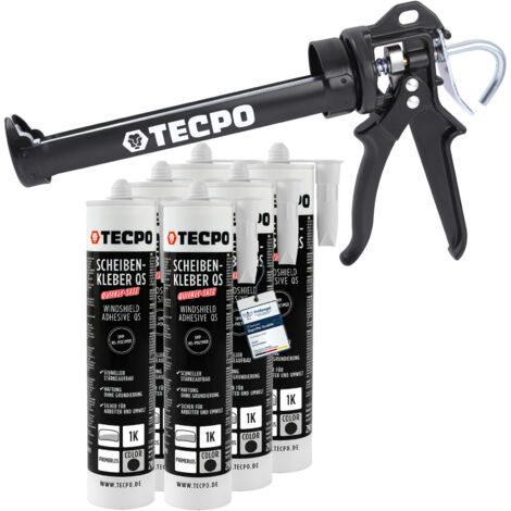 TECPO MS-Polymer Scheibenkleber 6x 290ml mit Zweihand Kartuschen Fettpresse mit Gewinde und Panzerschlauch Ausführung Kartuschenpresse Fettpresse (1/5)