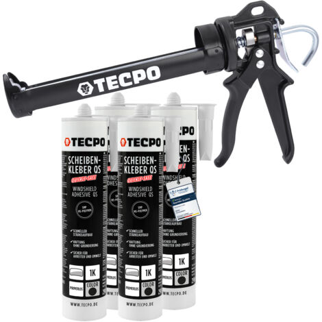 TECPO MS-Polymer Scheibenkleber 4x 290ml mit Zweihand Kartuschen Fettpresse mit Gewinde und Panzerschlauch Ausführung Kartuschenpresse Fettpresse (1/5)
