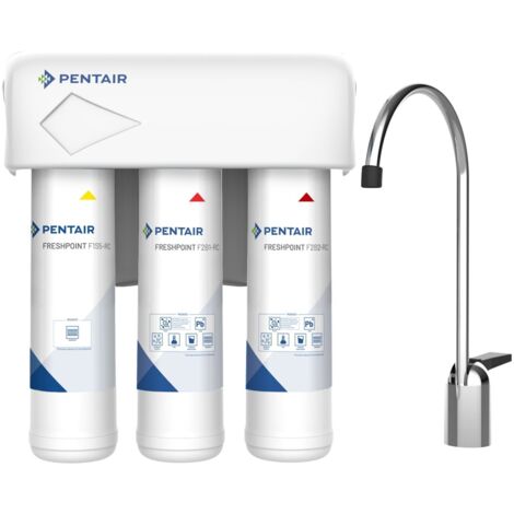 Pentair – Filtre à eau sous évier 3 étapes – Élimine 60 contaminants dont chlore et plomb – Débit 2,27 Lpm – Installation rapide sous évier - F3000-b2b