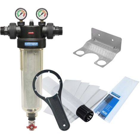 Kit Filtre à Tamis Cintropur Nw340 1 pouces 1/4 + Fixation Murale + 5 Tamis Filtrants 25µm (1/4)