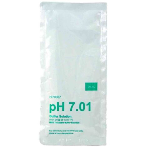 Sachet de solution tampon pH 7 pour stylo pH – 20 ml pour étalonnage précis – Essentiel pour analyse de l'eau de piscine – Hanna Instruments