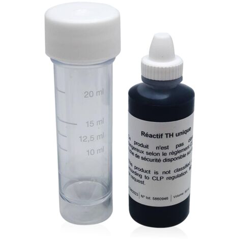 Kit d'analyse de la dureté de l'eau – Tube gradué et réactif 30 ml – Mesure en degrés français (°f) – Compatible avec toutes les sources d'eau – Aqua Labo