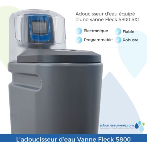 Adoucisseur D'eau Tactile 25l Fleck 5800 Xtr Fabriqué En France Avec Kit D'installation Complet