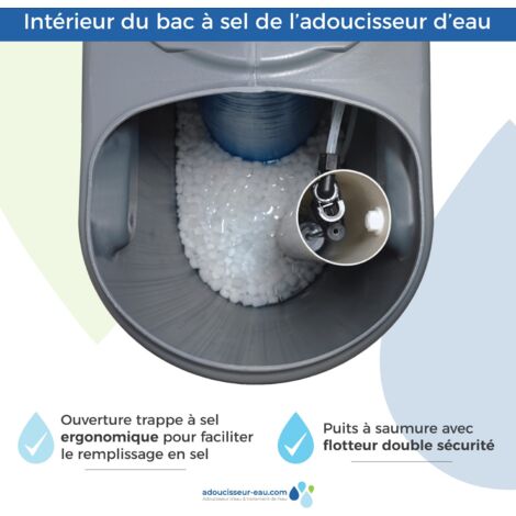 Adoucisseur D'Eau 30L Avec Vanne Fleck 5600 MC | Kit Complet Bac Blanc | Pour Maison 1 à 6 Personnes | Anti-Calcaire