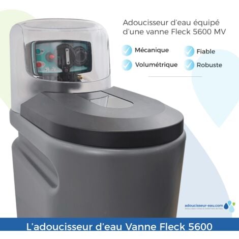 Adoucisseur Eau 30L Fleck 5600 MV Mécanique Volumétrique Complet Avec Accessoires Fabriqué En France