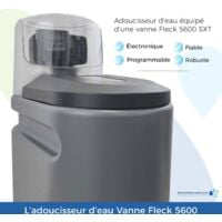 Adoucisseur D'eau 20L Fleck 5600 SXT Volumétrique et électronique Anti Calcaire Fabriqué En France