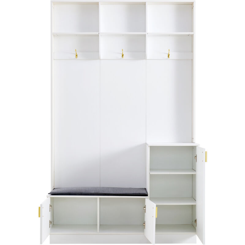 Banquette avec coffre de rangement, 1, 20 mètre, blanc
