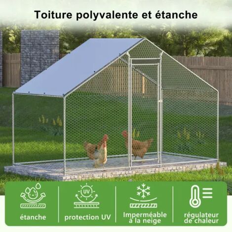 Redkid Enclos En Métal De 12 M² - 3 X 4 X 2 M - Avec Tissu PE