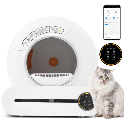 Neche – Bac à litière automatique 65L – Maison de toilette adaptatif pour chat – Capteur infrarouge – Contrôle APP – Dimensions 48x52x50.5 cm – Matériau ABS