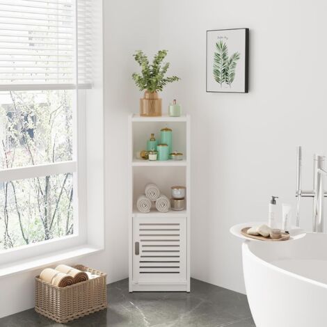 Keepbuying – Meuble de rangement salle de bain 3 tiroirs – Étageres autoportantes en PVC imperméable – Dimensions 80 x 25 x 22 cm – Blanc