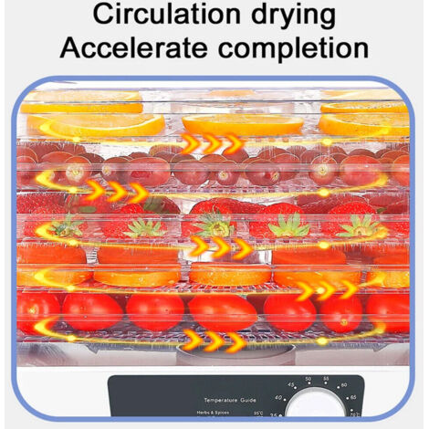 HOMCOM Dörrautomat Dörrgerät, 550 W, 40-70°C Temperaturregler, 48 Std Timer Dehydrator Fur Fleisch Obst Gemuse Blumen Schwarz 86391688