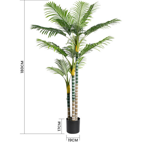 Palmier Artificiel 180 Cm - Plante Verte Réaliste Pour Intérieur Et Extérieur