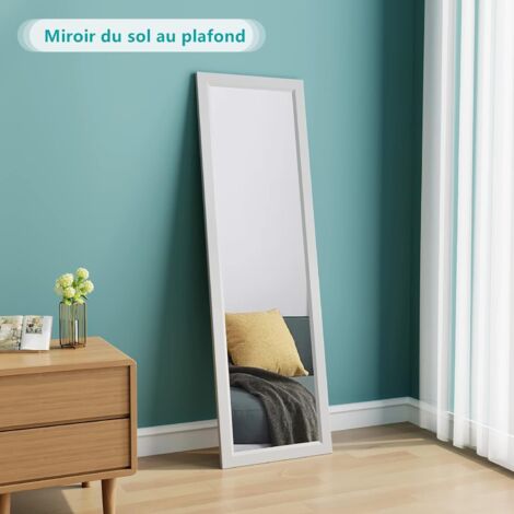 Keepbuying – Miroir porte mural suspendu 110 x 33 cm – Verre trempé incassable – 2 crochets de suspension – Hauteur réglable jusqu'à 4,8 cm