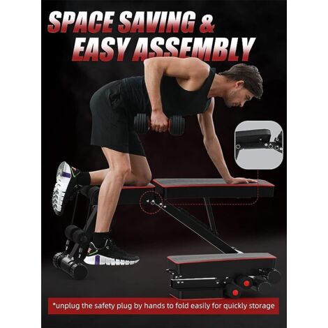 Banc De Musculation Pliable CharonFit 4-en-1 – 7 Angles, Charge Max 550kg, Acier Commercial, Double Tube Dorsal, Coussin 50mm, Antidérapant
