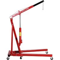 Neche – Grue d'atelier pliante 2T – Capacité de 2000 kg – Hauteur de levage 1830 mm – 4 positions réglables – Chèvre d’atelier en acier rouge