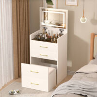 Organisateur Maquillage Et Skincare KOSLEOW Noir - Rangement 3 Compartiments + 2 Tiroirs Pour Salle De Bain Et Coiffeuse