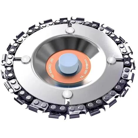 Disque de tronçonneuse, adapté aux meuleuses d'angle de 4 pouces ou 4-1/2 pouces, alésage de broche de 5/8 de pouce, chromé et renforcé, pour façonner et couper (orange, 4 pouces 22 dents).