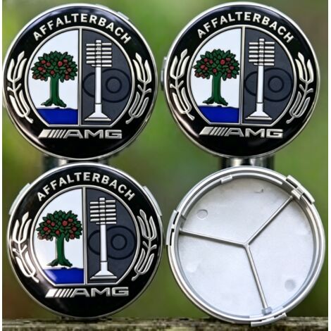Caches-moyeux Mercedes-Benz 75 mm (Lot de 4) — Couronne de laurier colorée (1/2)
