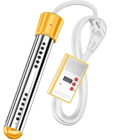 Chauffe-eau électrique 2000W avec tension d'immersion, chauffe-eau de piscine, chauffe-eau portable, adapté aux bassins, seaux