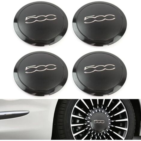 Lot de 4 enjoliveurs chromés pour Fiat 500, 500e, 500c et 500l. Compatibles avec les références 68078419ac et 68078421ac. Enjoliveurs de roue résistants à la chaleur.