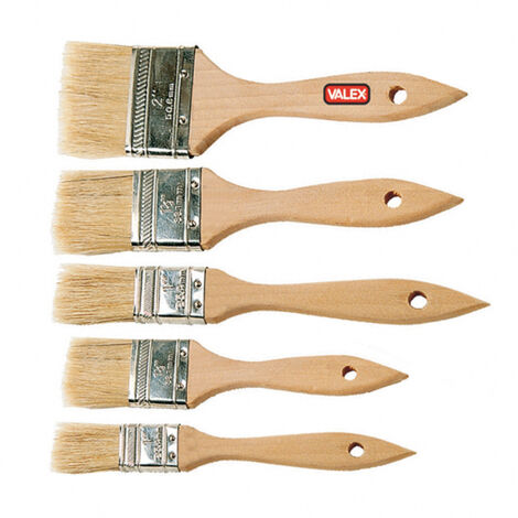 Set 5 pennelli piatti setole naturali bionde VALEX 1961112