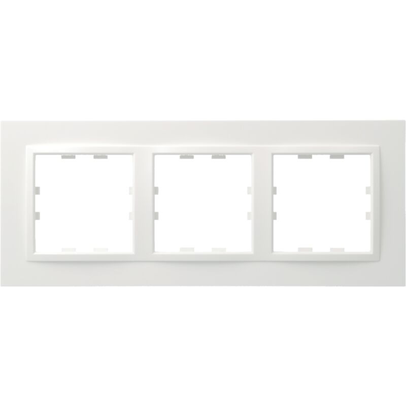 KALLYSTA ÉPURE PLAQUE 3 POSTES HORIZONTALE ENTRAXE 71 BLANC NÉVÉ