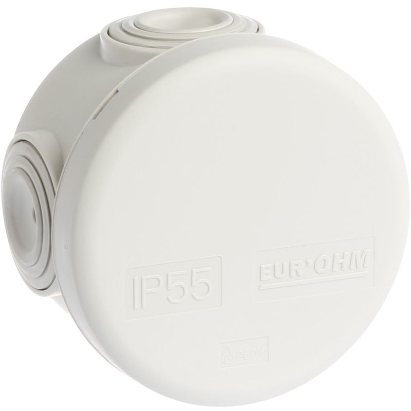 Eur'ohm - Boîte de dérivation étanche IP55 ronde - D.80mm x H.45mm - Réf :  50002 - ELECdirect Vente Matériel Électrique