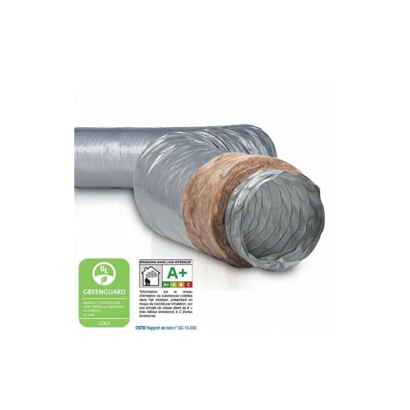 Gaine souple isolée ECOSOFT, isolation 25 mm, zérophtalate,... - SP Ventilation 813942