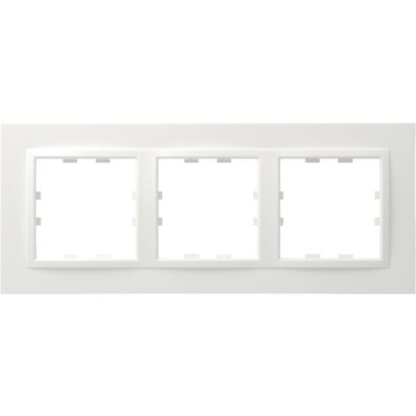 KALLYSTA ÉPURE PLAQUE 3 POSTES HORIZONTALE ENTRAXE 71 BLANC NÉVÉ