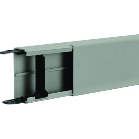 Hager – Goulotte PVC H90mm x P40mm – Couleur RAL 7030 gris – Inclus 2 éclisses et 4 agrafes M7248 – Gestion efficace des câbles