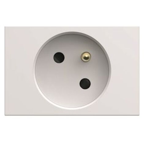 Hager – Prise de courant spéciale goulotte 2P+T 16A – Indice de protection IP20 – Installation discrète – Couleur blanche RAL 9016 - WXF421B