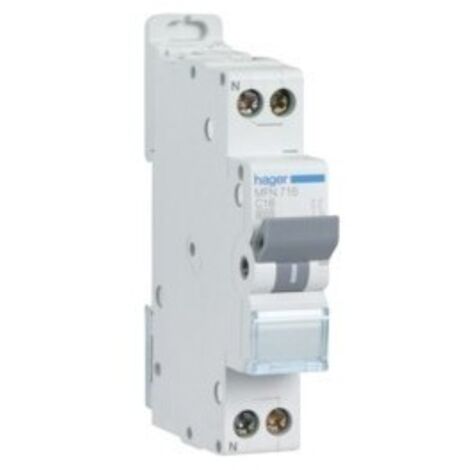 Hager – Disjoncteur unipolaire 32A courbe C – Pouvoir de coupure 3kA – Connexion automatique – 1 module 18mm pour installations domestiques