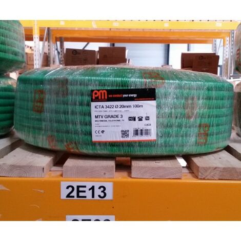 Gaine électrique préfilée 100m Ø20mm grade 3 ICTA – Câble multimédia pour téléphonie et TV – Autoextinguible et flexible – Pm Plastic Materials