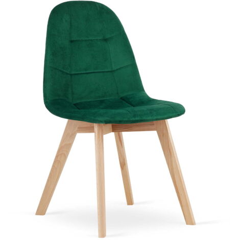 Sedia Valora NUUC in velluto verde scuro, design ergonomico (1/5)