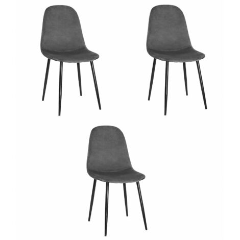 Silla Valora COMO en terciopelo gris oscuro, diseño ergonómico x3 (1/5)