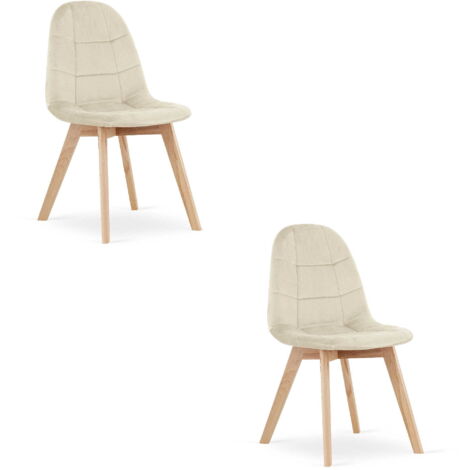 Dos sillas Valora NUUC de terciopelo beige, diseño ergonómico (1/5)