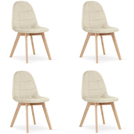 Silla Valora NUUC de terciopelo beige, diseño ergonómico x4 (1/5)