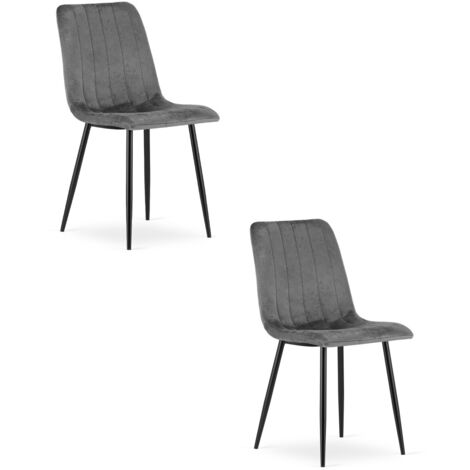 Silla Valora JEWA en terciopelo gris oscuro, diseño ergonómico x2 (1/5)
