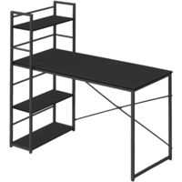 Escritorio Valora MAX 4.0 negro con diseño moderno y estanterías de madera