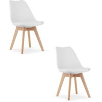 Sillas Valora RIKX blancas con cojín y patas de madera x2