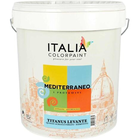 Titanus levante quarzo acrilico fibrato riempitivo mediterraneo antialga tinta bianco - contenuto litri 4 - confezione 1