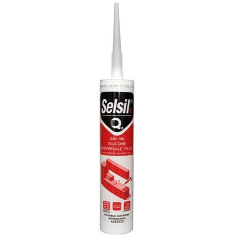 SILICONE SIGILLANTE ACETICO UNIVERSALE 'SAC 100' TRASPARENTE 280ml SELSIL (1/4)